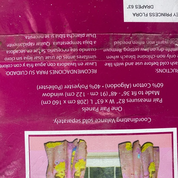 Vintage 90s Disney Curtain Set Princesses Belle Cinderella Sleeping Beauty Nwt - Picture 3 of 3